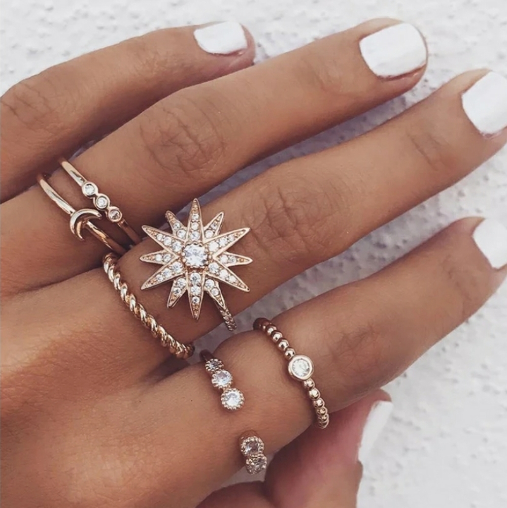 BOHO STYLE RING SET GOLD